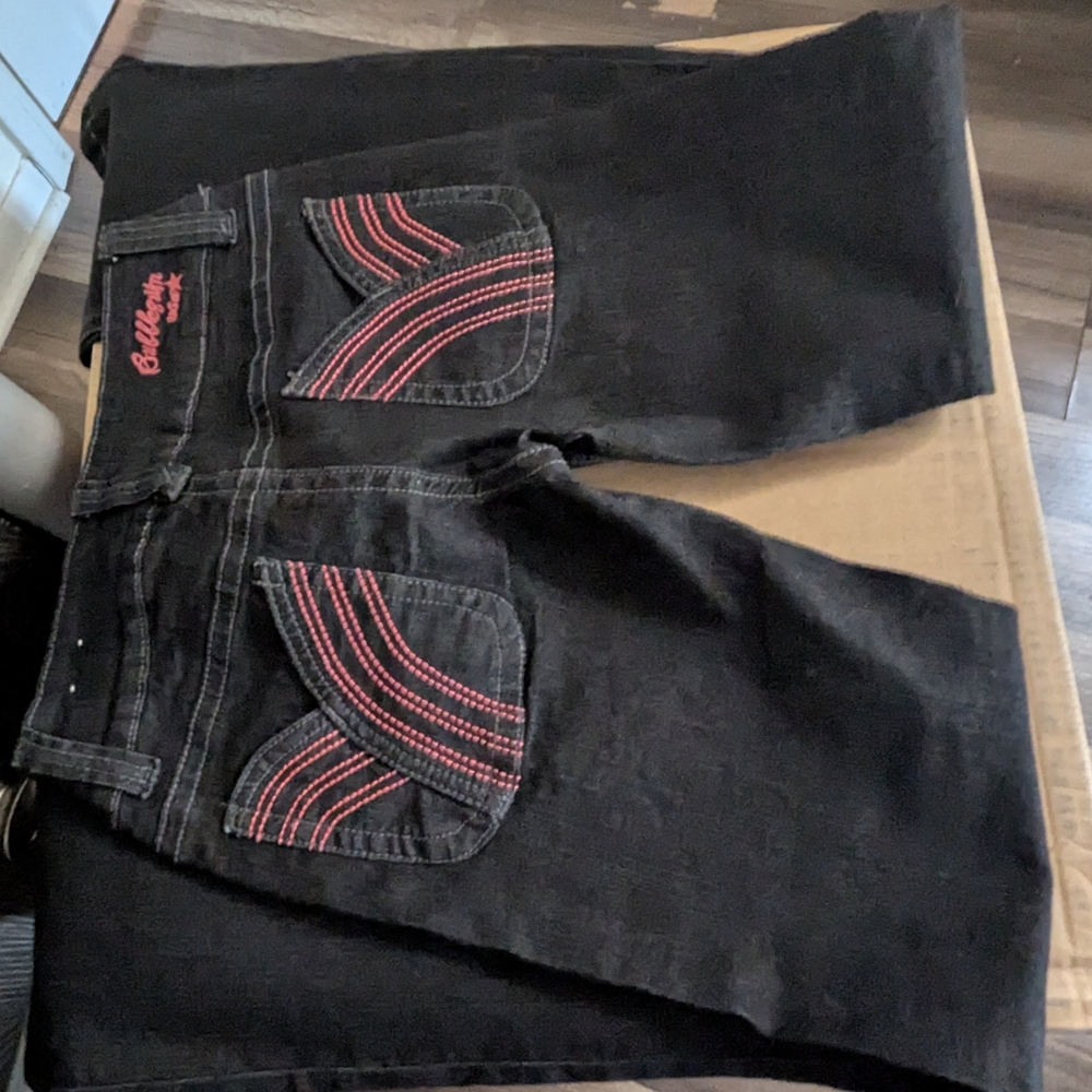Blue Jeans with Pink Embroidery Stitching Juniors/Teen Size 5